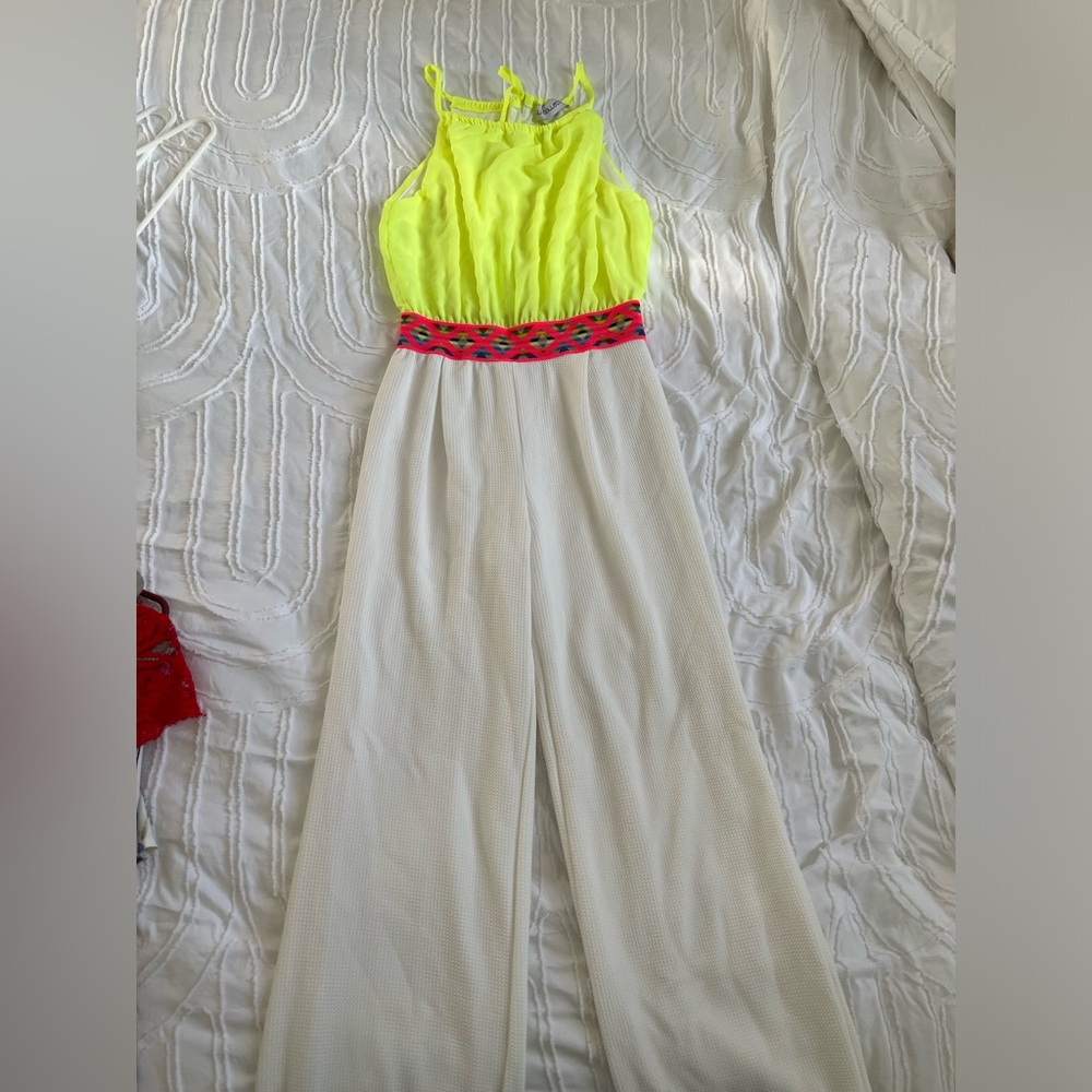 White & yellow jumpsuit